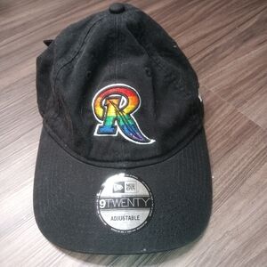 New Era Black Cap with Rainbow 'R' Embroidered Patch